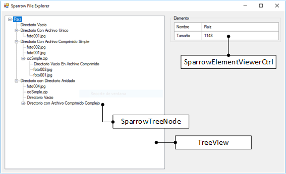 Interfaz Gráfica del Explorador de Archivos Sparrow